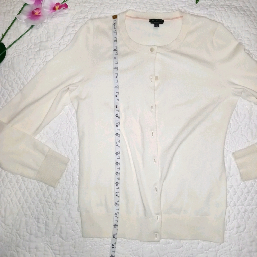 TALBOTS WOMEN CARDIGAN SWEATER SMALL PIMA COTTON - Picture 5 of 7